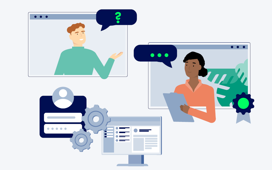 Zwei Menschen die sich unterhalten