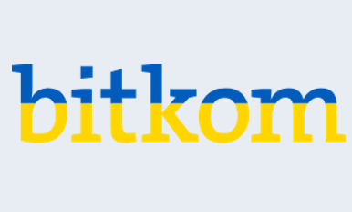 bitkom schriftzug blau und gelb