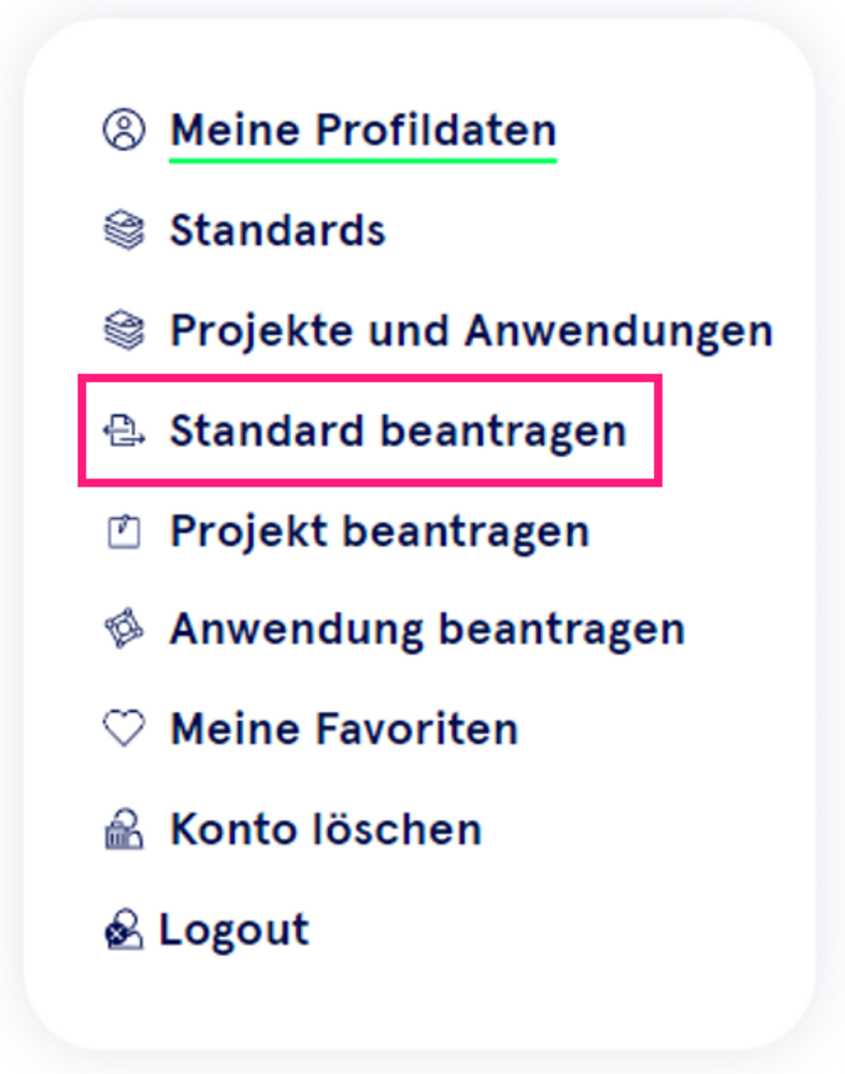 Screenshot aus dem Profilbereich eines angemeldeten Nutzers