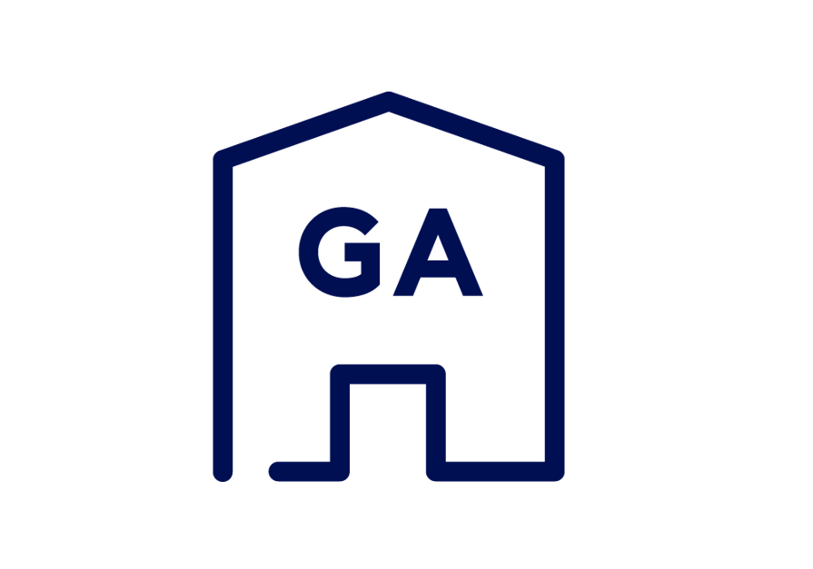 Gesundheitsamt in dunkelblau